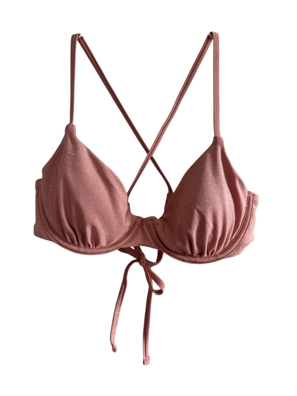 Shade & Shore Rose Mauve Shimmery Bikini Top